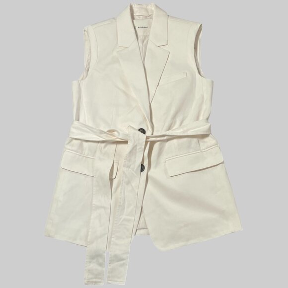 NEW Everlane The Sleeveless Blazer in Buttersmooth Womens 0 Canvas Vest - Picture 11 of 14